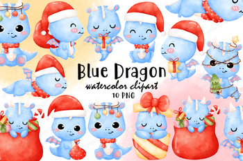 Preview of Christmas Dragon Clipart, Dragon clipart, Year of the dragon, Christmas