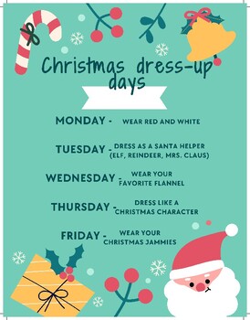 Preview of Christmas Dress Up Days