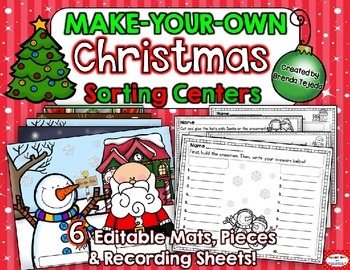 Preview of Christmas *EDITABLE* Make-Your-Own Sorting Centers