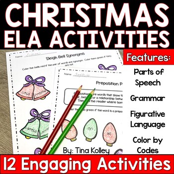 Preview of Christmas ELA Activities  - Christmas Holiday Grammar Printable Worksheets