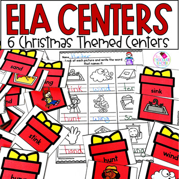 Preview of Christmas ELA Activities - December Centers - Phonics - Grammar