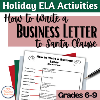 Preview of Christmas ELA Activity - How to Write a Business Letter
