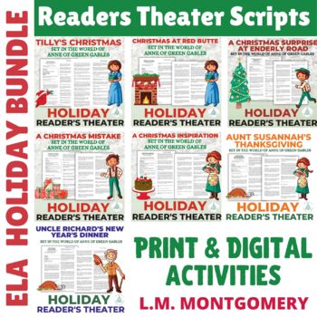 Preview of Christmas ELA BUNDLE | Readers Theater Scripts | Digital & PDF | L.M. Montgomery