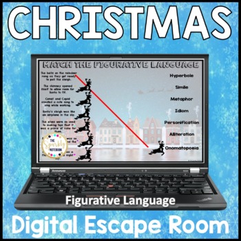 Preview of Christmas ELA Digital & Printable ESCAPE ROOM - Figurative Language