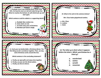 Christmas ELA Review File Folder Game by TLTussing | TpT