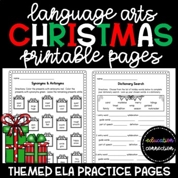 Christmas ELA Worksheets by Education Connection | TPT