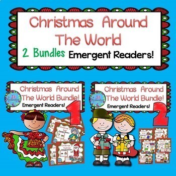 Preview of Christmas ESL Around The World Books Emergent Readers Bundle Activities December