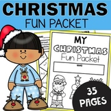Christmas Packet Fun Worksheets Word Search Math & ELA Ear