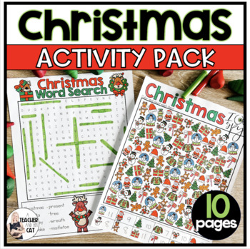 Christmas Early Finisher Activity Pack | Word Search | Crossword