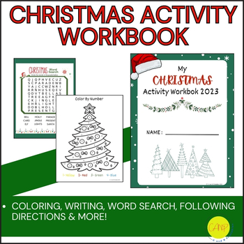 Preview of Christmas Easel Activity Packet Workbook, No Prep, Morning Busy Work,Brain Break