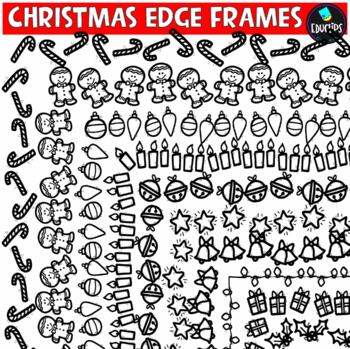 Christmas Edge Frames Clip Art Set {Educlips Clipart} by Educlips