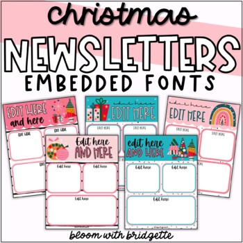 Preview of Christmas Editable Newsletter Templates