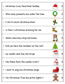 Christmas Editing Task Sheets by Lois Andersen | TpT