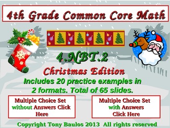 Preview of Christmas Edition 4th Grade - Compare Two Multi-Digit Numbers 4.NBT.2
