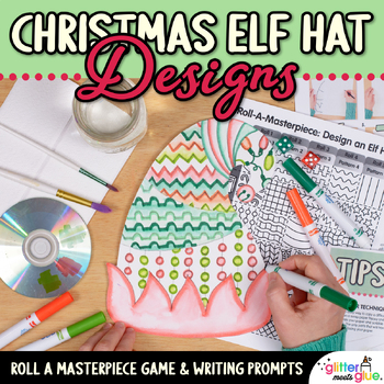 Preview of Christmas Elf Activities: Elf Hat Drawing, Template, Printables, & Coloring Page