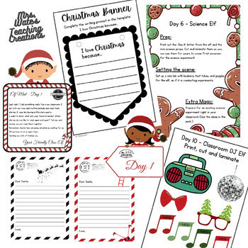 Christmas Elf Activities for 15 Days: Festive Letters & Worksheets ...