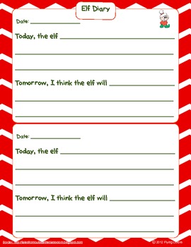 Christmas ~ Elf Diary & Elf Writing Contract with 5 activities by ...