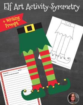 Preview of Christmas Elf Legs Art Activity & Writing Prompt -  Christmas Art Lesson