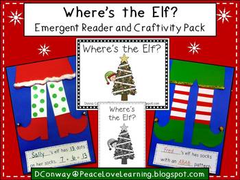 Preview of Christmas Elf Math Craftivity and Emergent Reader Pack