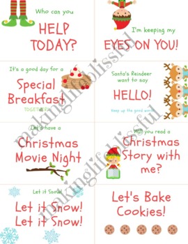 Preview of Christmas Elf Printable Kindness Activity Cards