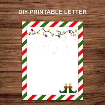Christmas Elf Printable Letter blank by K Kids Resources | TPT
