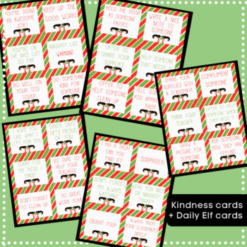 Christmas Elf Report Cards, Kindness Cards, & Daily Cards for Class