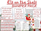 Christmas Elf sits on a shelf Ideas letters and messages