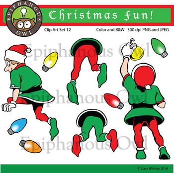 Christmas Elves Clip Art Set 12 by epiphanous owl | TPT