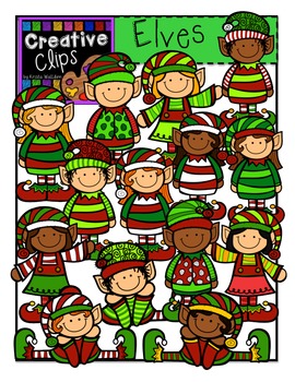 Preview of Elves Christmas Clipart  {Creative Clips Clipart}