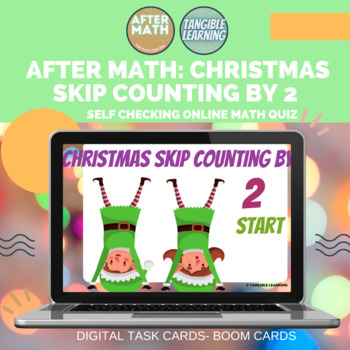 Preview of Christmas Elves: Skip Counting by 2s Digital Boom Card Deck
