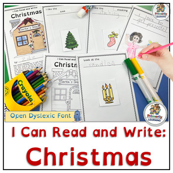 Preview of Christmas Emergent Readers - Read and Spell 7 Sight Words | Open Dyslexic Font