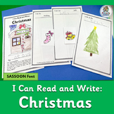 Christmas Emergent Readers for Kindergarten and First Grade FREE - SASSOON Font