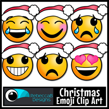 Preview of Christmas Emoji Emotions Clip Art