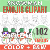 Christmas Emoji Clipart Emoticons Snowman faces Snowman Clipart