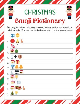 Christmas Emoji Pictionary | Christmas Emoji Game | Christmas Games ...