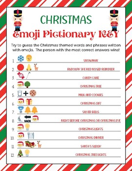 Christmas Emoji Pictionary | Christmas Emoji Game | Christmas Games ...