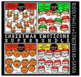 Christmas Emoticons Clip Art Super Bundle  {Educlips Clipart}