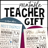 Christmas / End of Year TEACHER Printable Gift - Editable Names