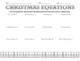 Christmas Equations puzzle