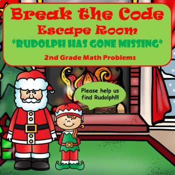 Preview of Christmas Escape Room | 2nd Grade Math | Digital Google Forms | Teamwork