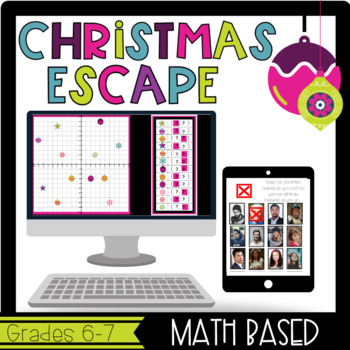 Preview of Christmas Math Activities | Math Escape Room | Grades 6 and 7
