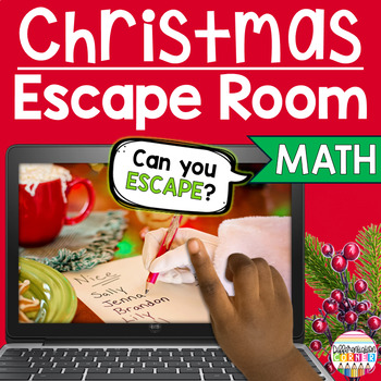 Preview of Christmas Escape Room Breakout {Math} Digital Holiday Activity