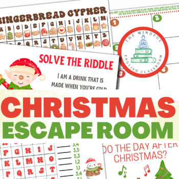 Preview of Christmas Escape Room | Holiday Party Game | Brain Teasers | Logic Puzzles