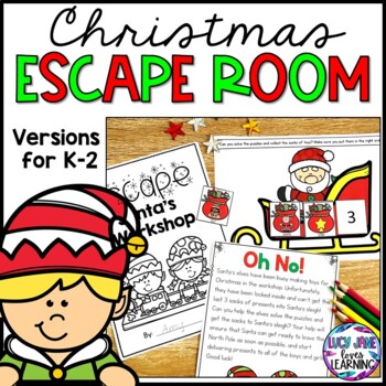 Preview of Christmas Escape Room | Low Prep | Kindergarten 1st Grade and 2nd Grade