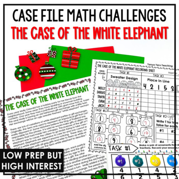 Preview of Christmas Escape Room Math Challenge Minimal Printing and No Locks Grades 4-6