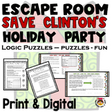 Christmas Escape Room Print & Digital: Logic, Cryptograms 