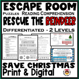 Christmas Escape Room: Print & Digital: Reading Comprehens