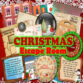 Preview of Christmas Escape Room for Adults and Teens