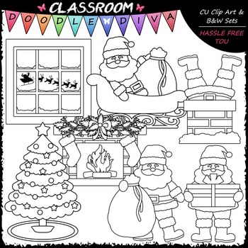 christmas eve clip art black and white