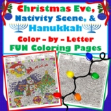 Christmas Eve, Christmas Nativity, & Hanukkah- Color-by-Le
